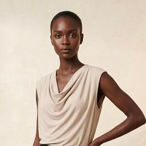 Banana republic Cream cowl neck sleeveless top